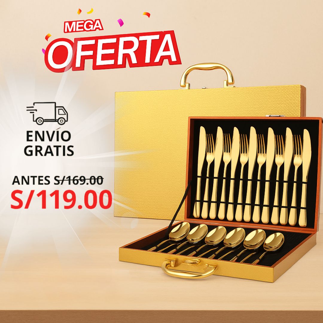 Juego de Cubiertos de 24 Piezas – Elegancia y Estilo para Tu Mesa